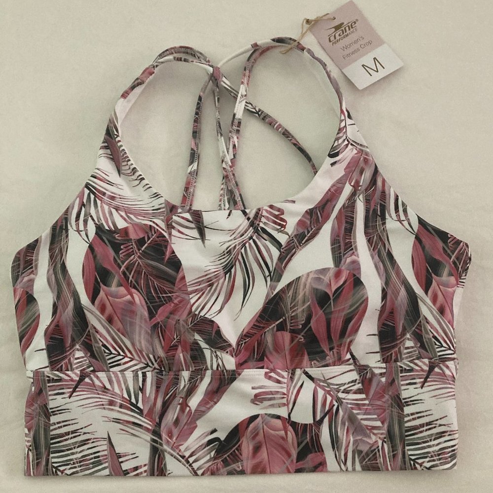 Crane sports top  - Medium in tropical pattern